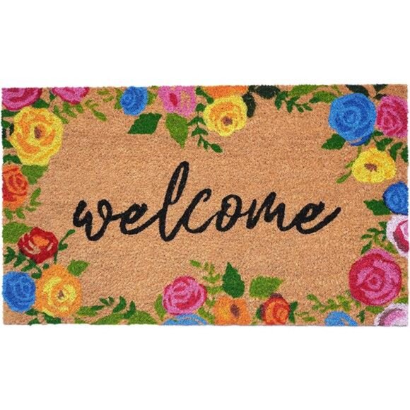 Colorful Roses Welcome Doormat (24'' x 36'') - Picture 1 of 6